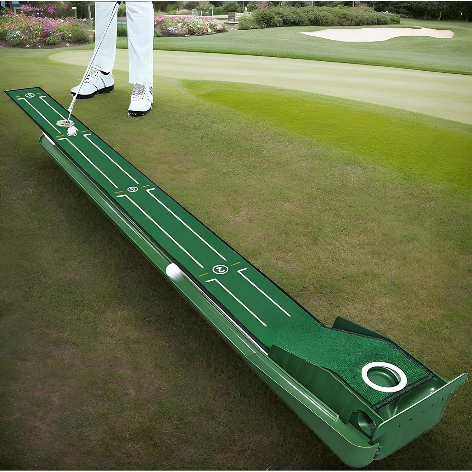 Golf Putting Mat Indoor Auto Ball Return Training Aid Home Office
