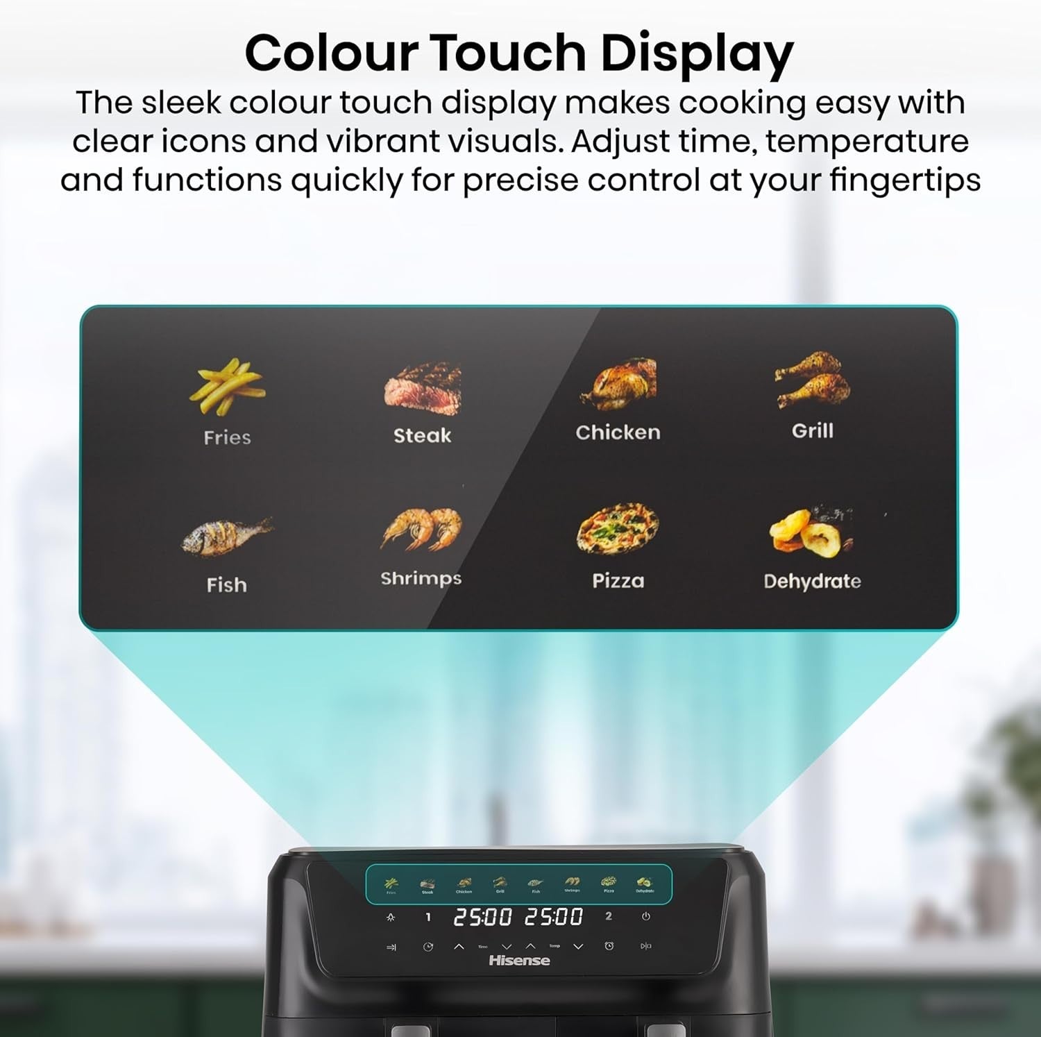 Large Dual Zone Air Fryer 11L SyncServe 8-in-1 Touch Display Fast Healthy Cooker