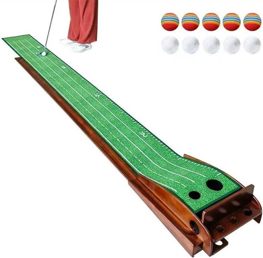 Golf Putting Mat Automatic Ball Return Indoor Practice Trainer 9ft