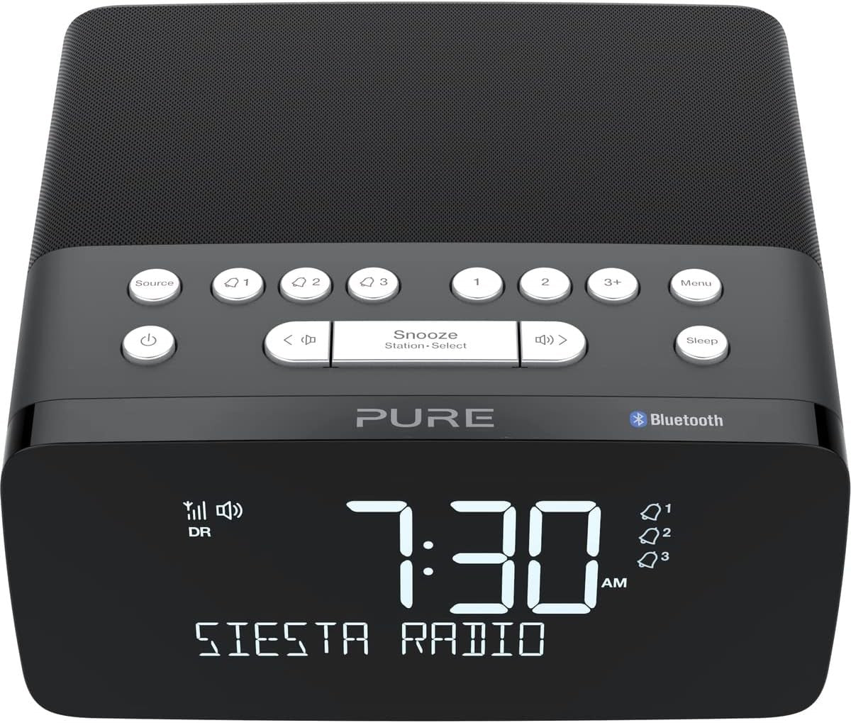 DAB Digital Radio Alarm Clock Bluetooth Qi Wireless Charging Bedside LED