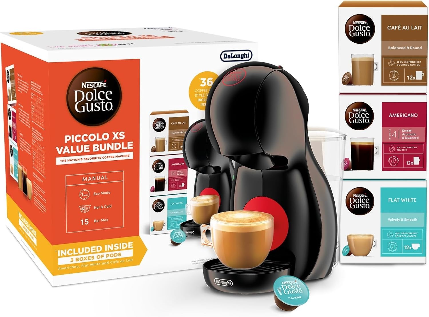 Manual Coffee Pod Machine | 15 Bar Pressure | Hot & Cold Drinks
