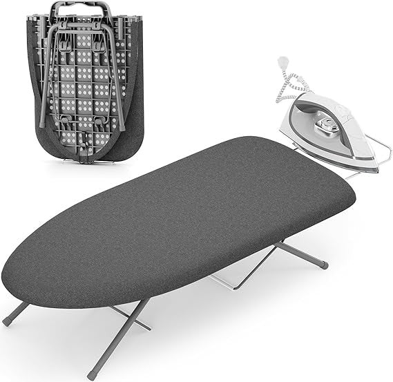 Foldable Tabletop Ironing Board with Iron Rest Non Slip Compact Portable