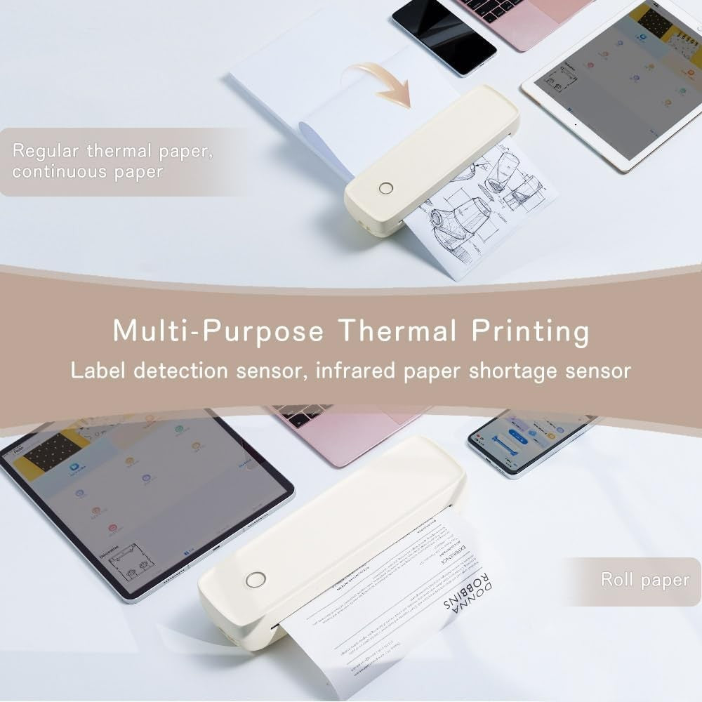 A4 Portable Thermal Printer 203DPI Bluetooth Inkless