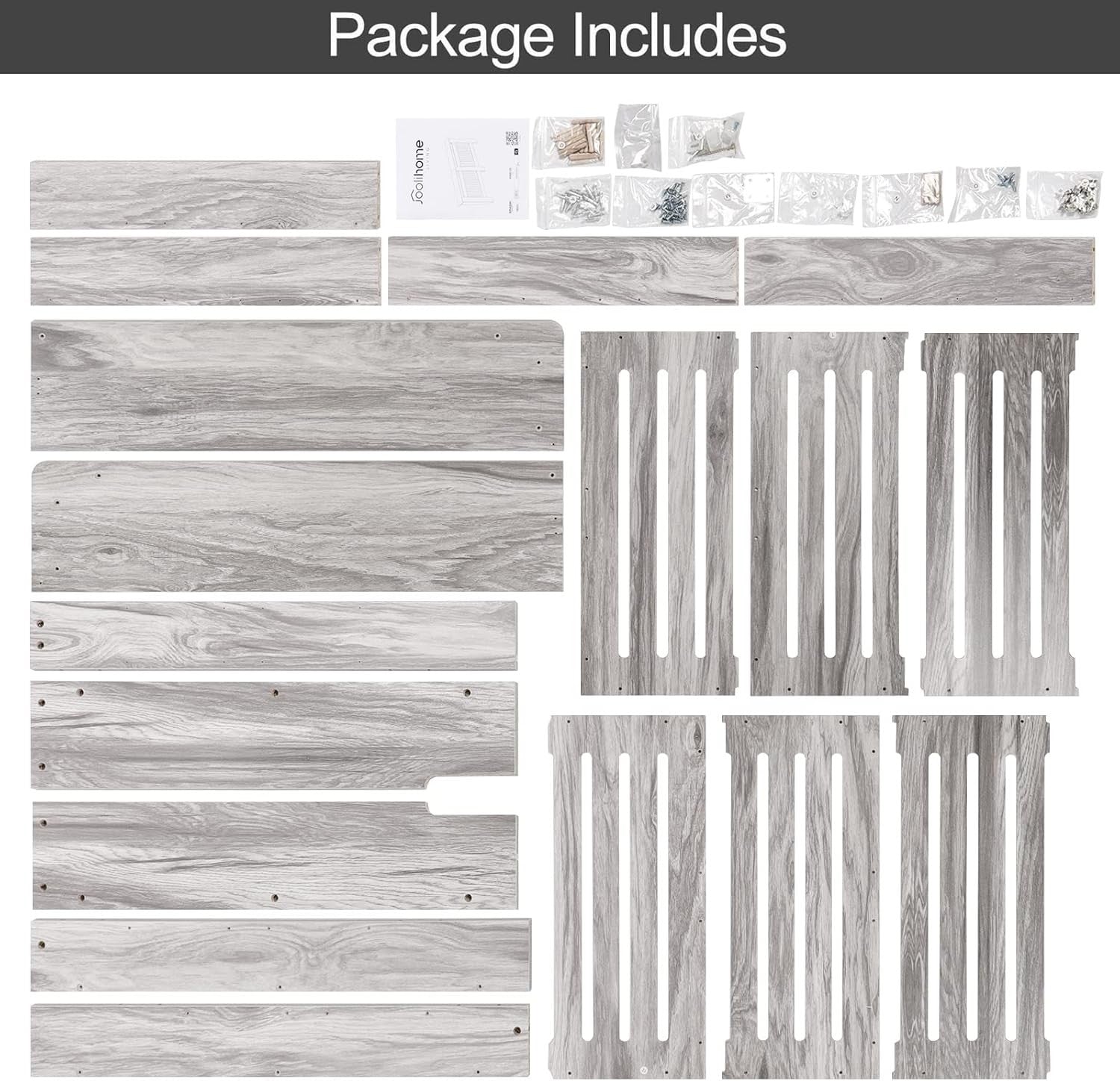 Large Grey Radiator Cover | Modern MDF Vertical Slatted Cabinet