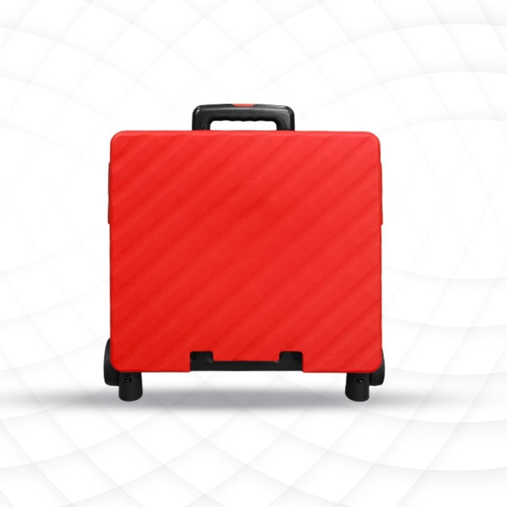 50L Foldable Shopping Trolley Cart with 2 Wheels & Telescopic Handle Red