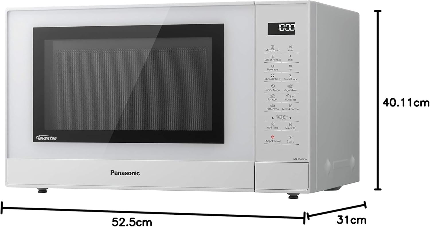 White 32L Microwave Oven 1000W Touch LCD 21 Auto Programs