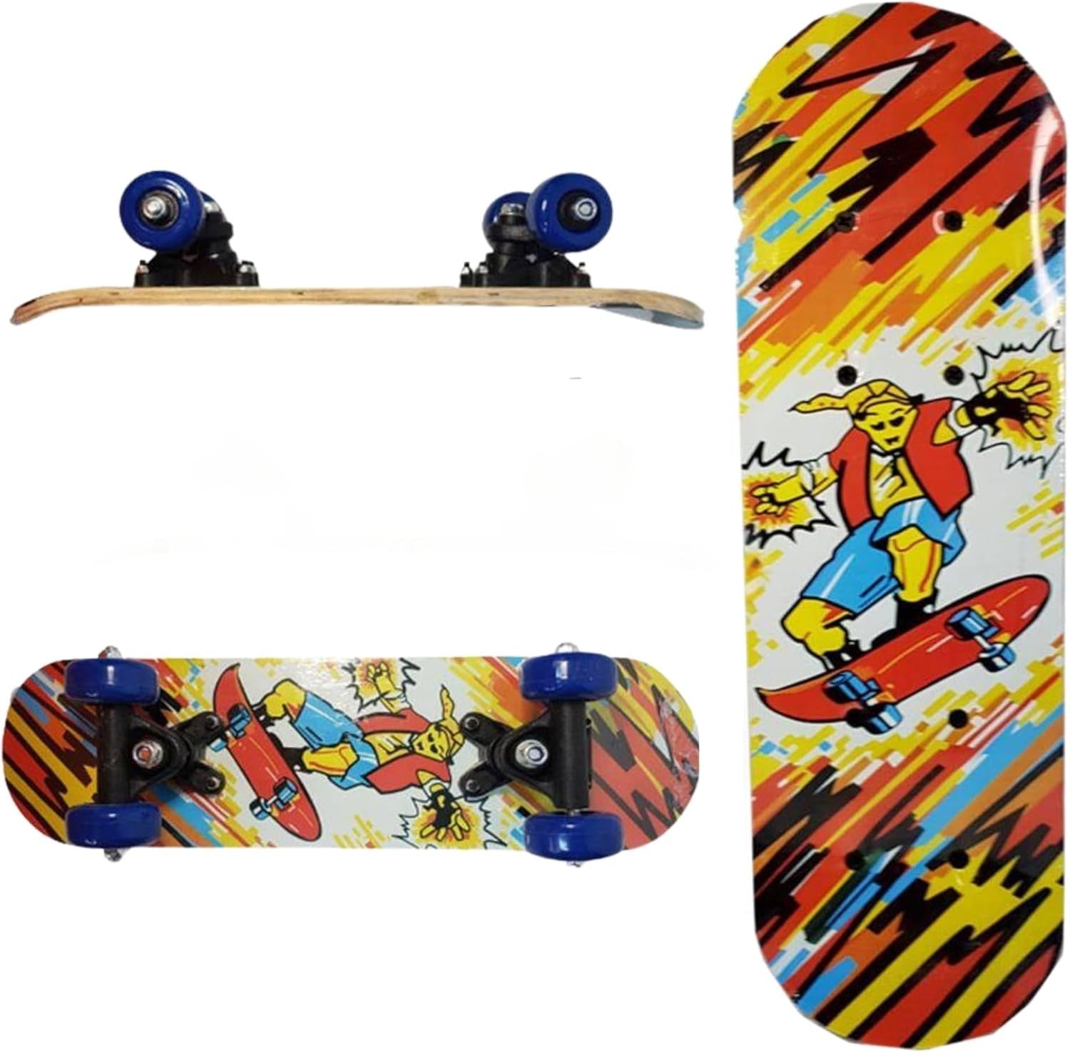 23" Kids Beginner Skateboard Maple Double Kick Youth Trick Board Boys Girls