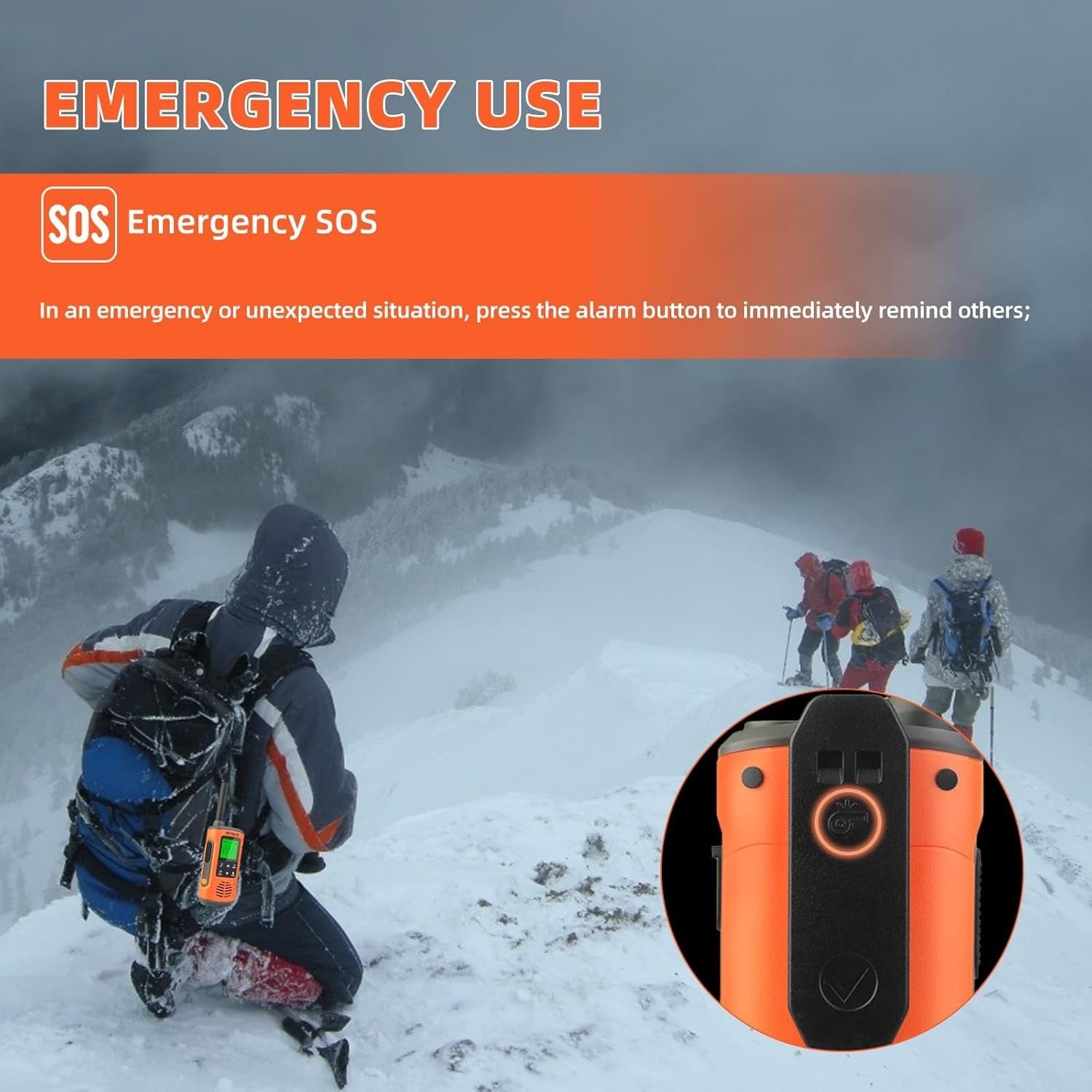 IP67 Waterproof Walkie Talkies PMR446 Rechargeable VOX 16CH 2 Pack