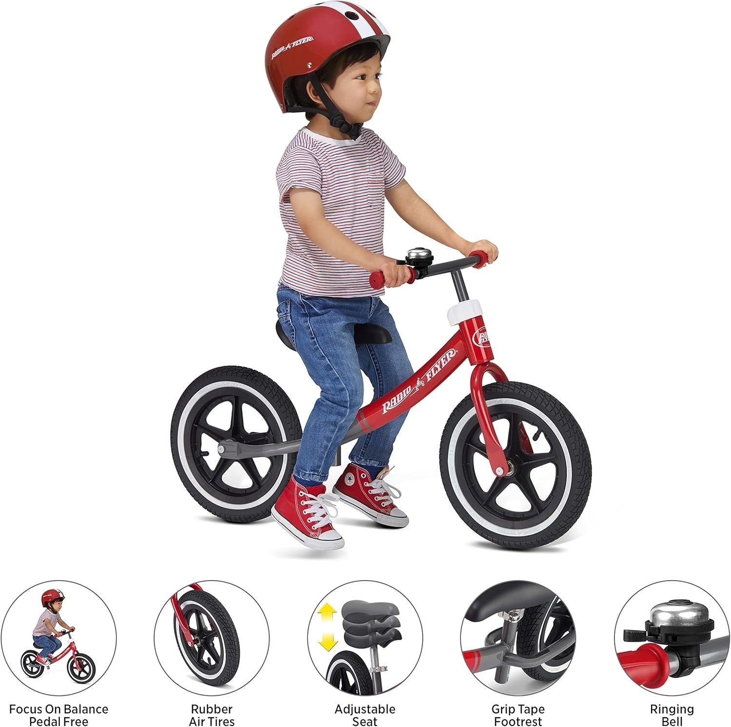 12 Inch Balance Bike Toddler Training Bicycle Adjustable Seat Age 1.5-5
