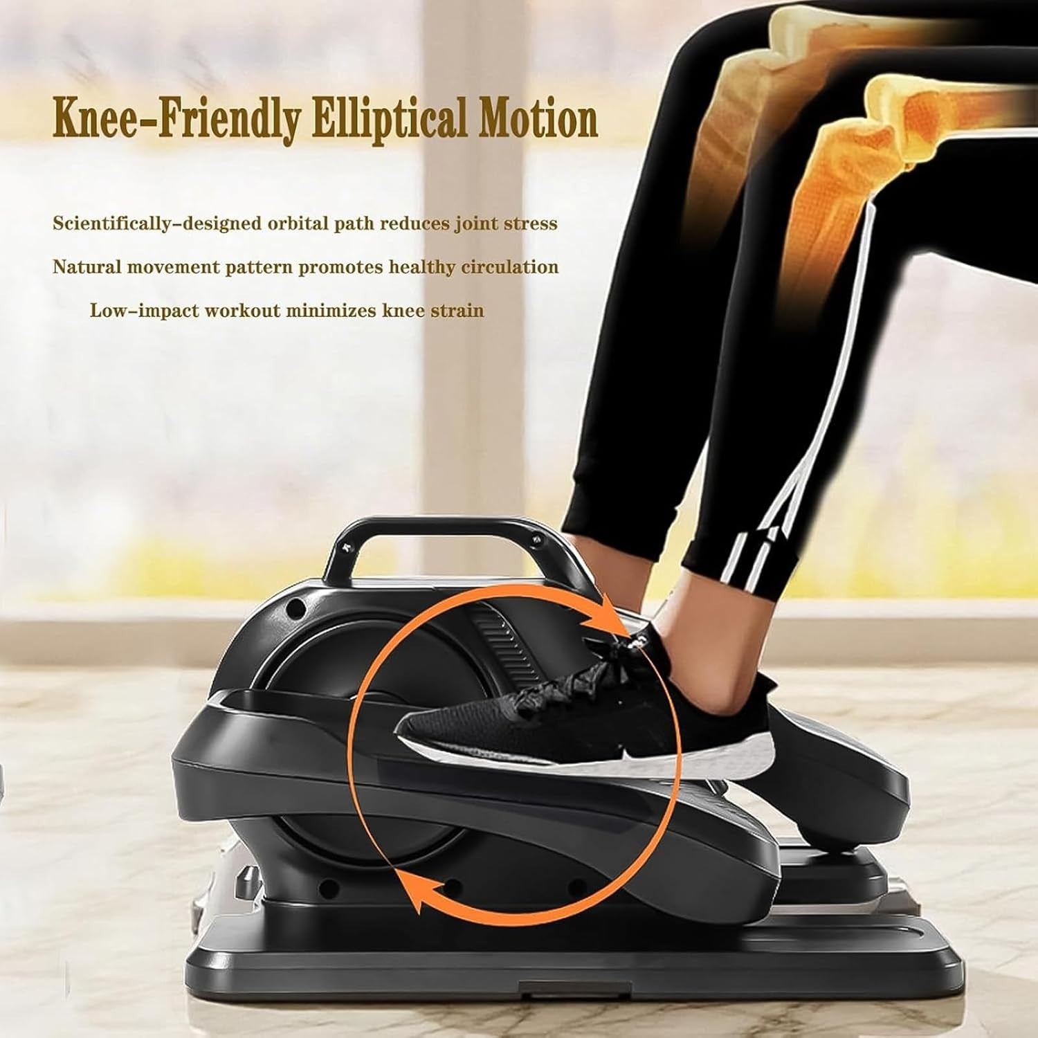Under Desk Elliptical Machine Electric Quiet Pedal Exerciser 12 Speed