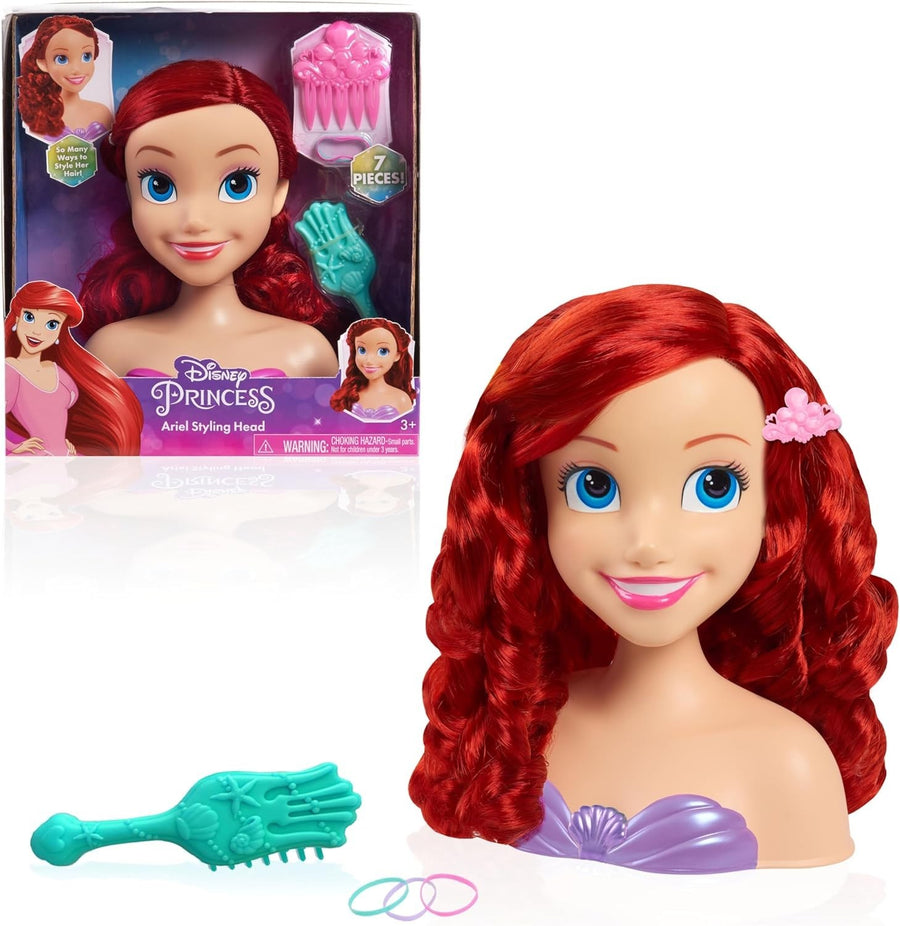 Princess Hair Styling Head Doll Playset Brush Bands Kids Toy
