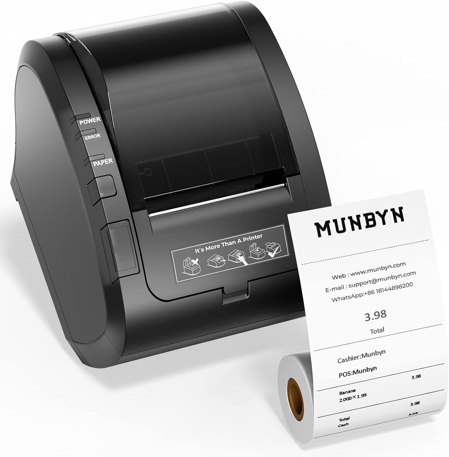 80 mm Thermal POS Receipt Printer USB Wired Auto Cutter for Shop & Kitchen