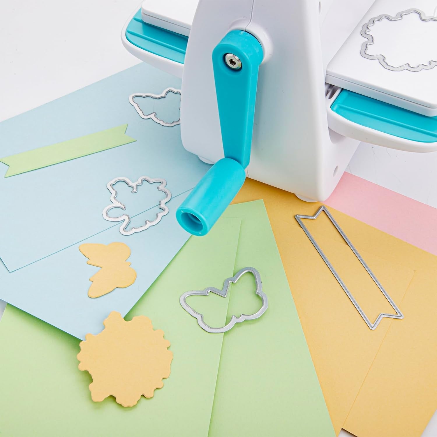 Mini Die Cutting & Embossing Machine Starter Kit 3.5in Craft Cutter Blue