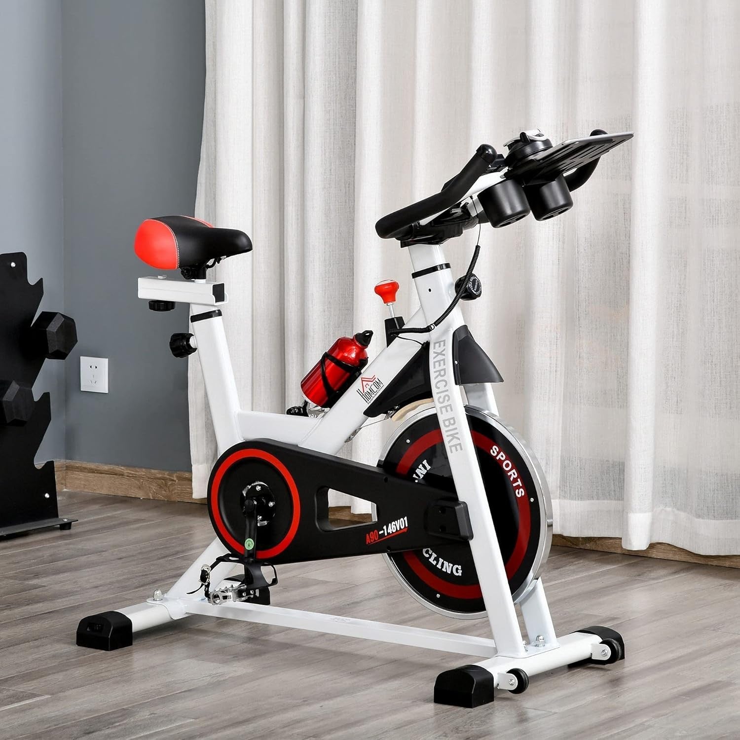 Upright Exercise Bike 8kg Flywheel Belt Drive LCD Adjustable Seat & Handlebar