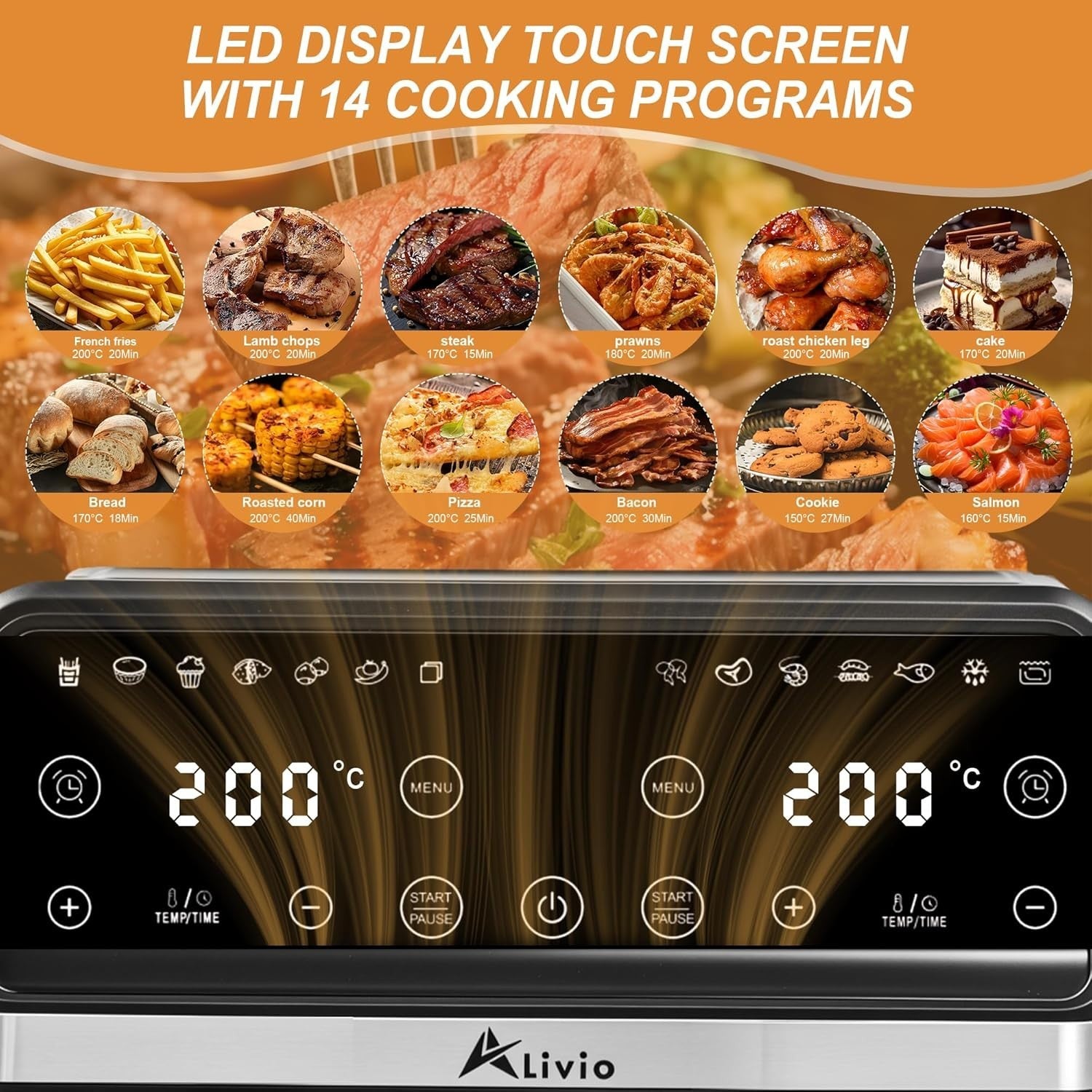 Dual Basket Air Fryer 9L | 14 Programs, LED Touch, 360° Crisping Low-Oil Cooking