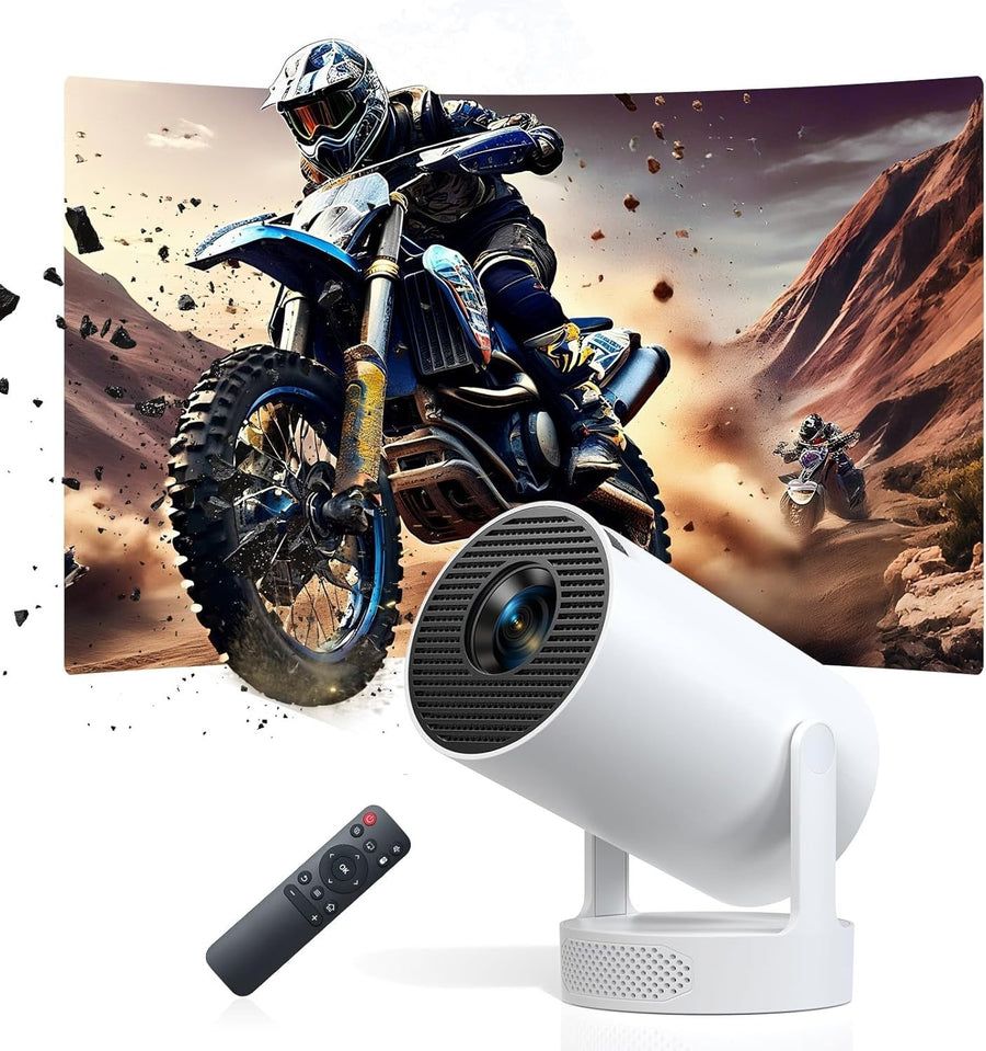 1080P Smart Mini Projector WiFi 6 Bluetooth 4K Support 180° Auto Keystone