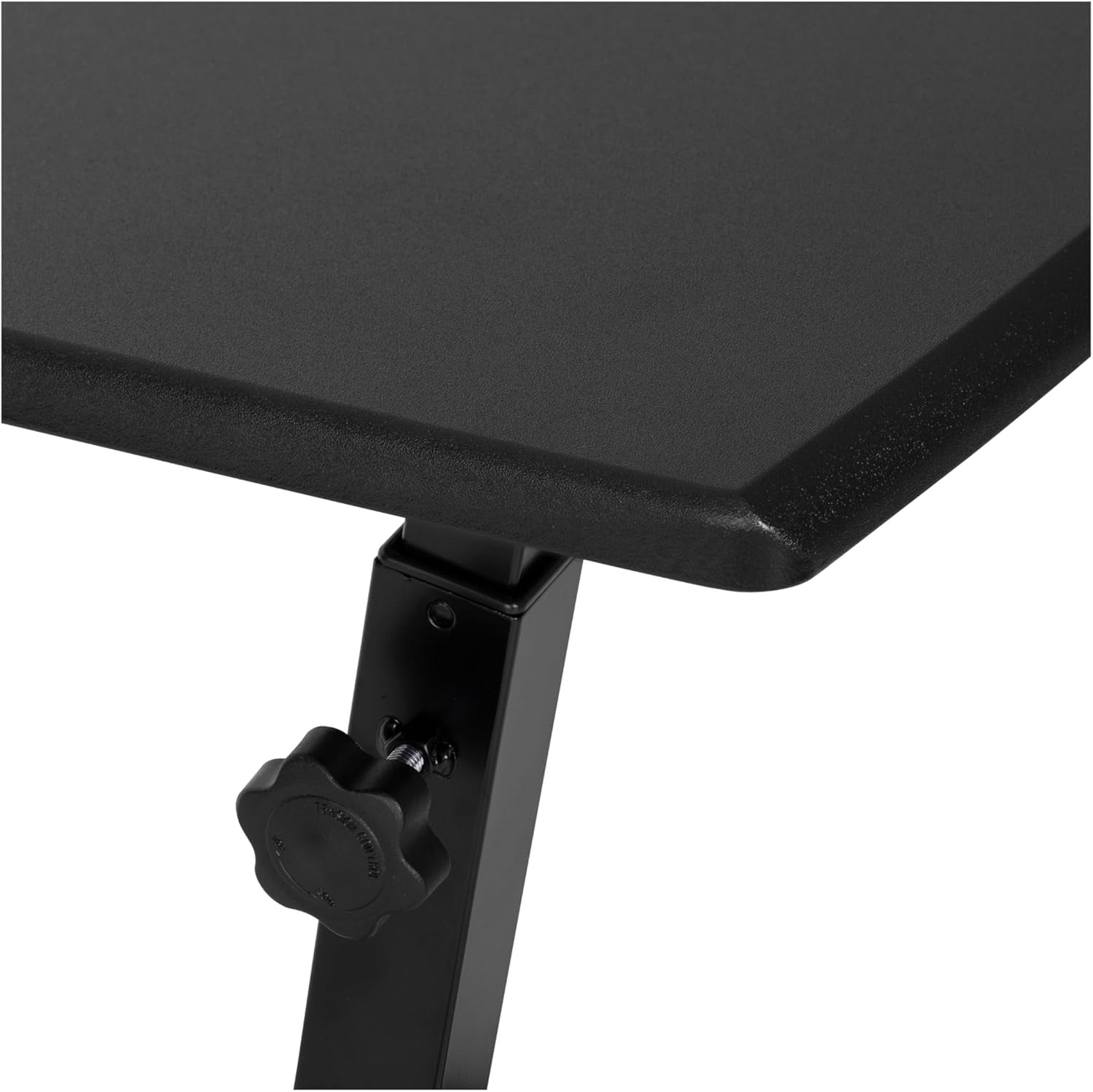 Mobile Height Adjustable Laptop Desk with Wheels Flat Top Workstation Black