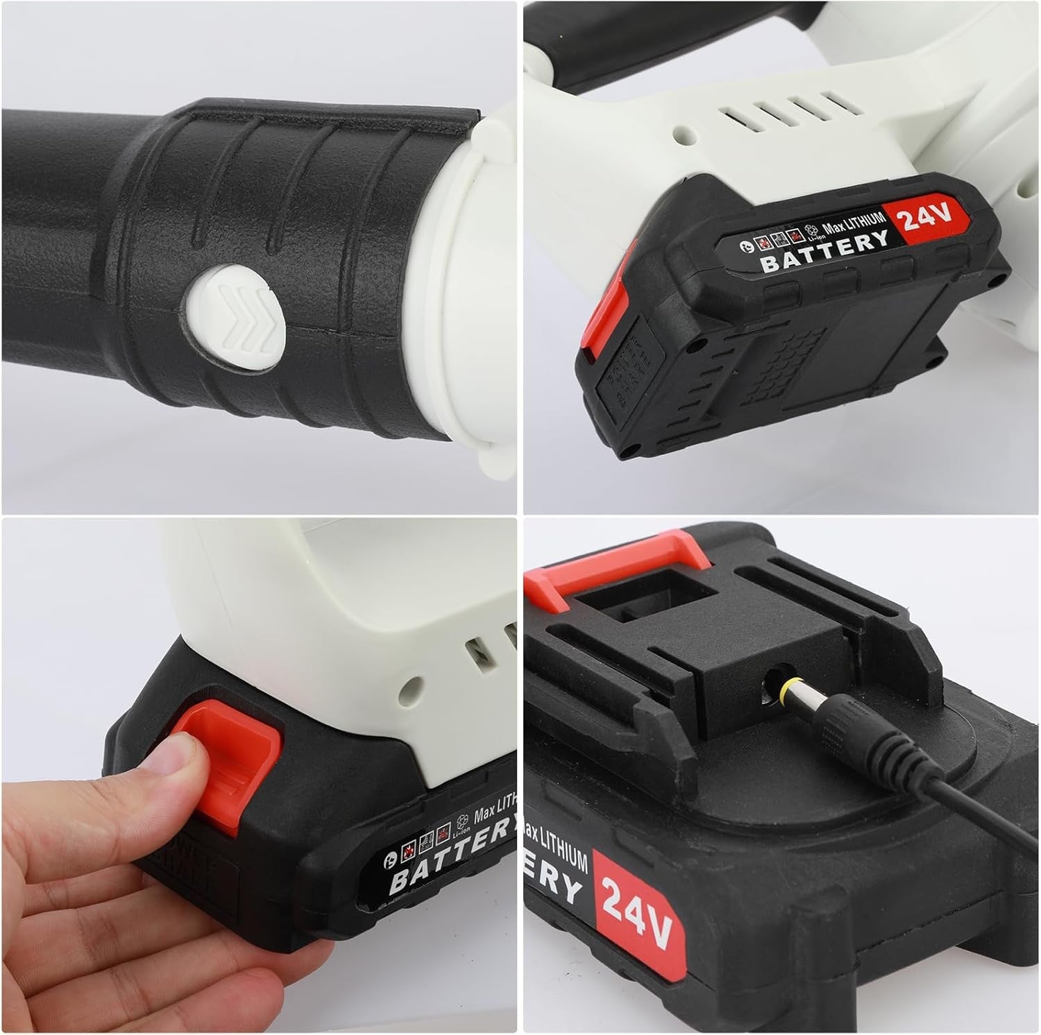 Cordless Leaf Blower 24V Dual Battery 5-Speed Lightweight Garden Cleaner
