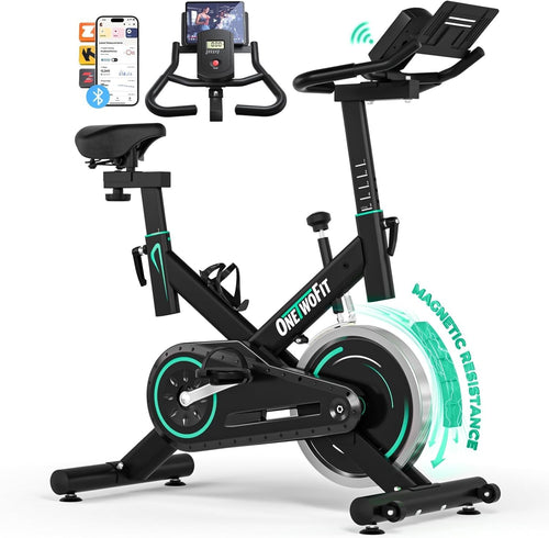 Magnetic Spin Bike w/ 0–100% Resistance, LCD Display, Tablet Stand 160kg Cap