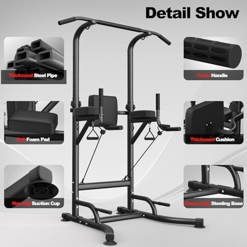 Adjustable Power Tower Pull Up Dip Station Push Up Home Gym Rack