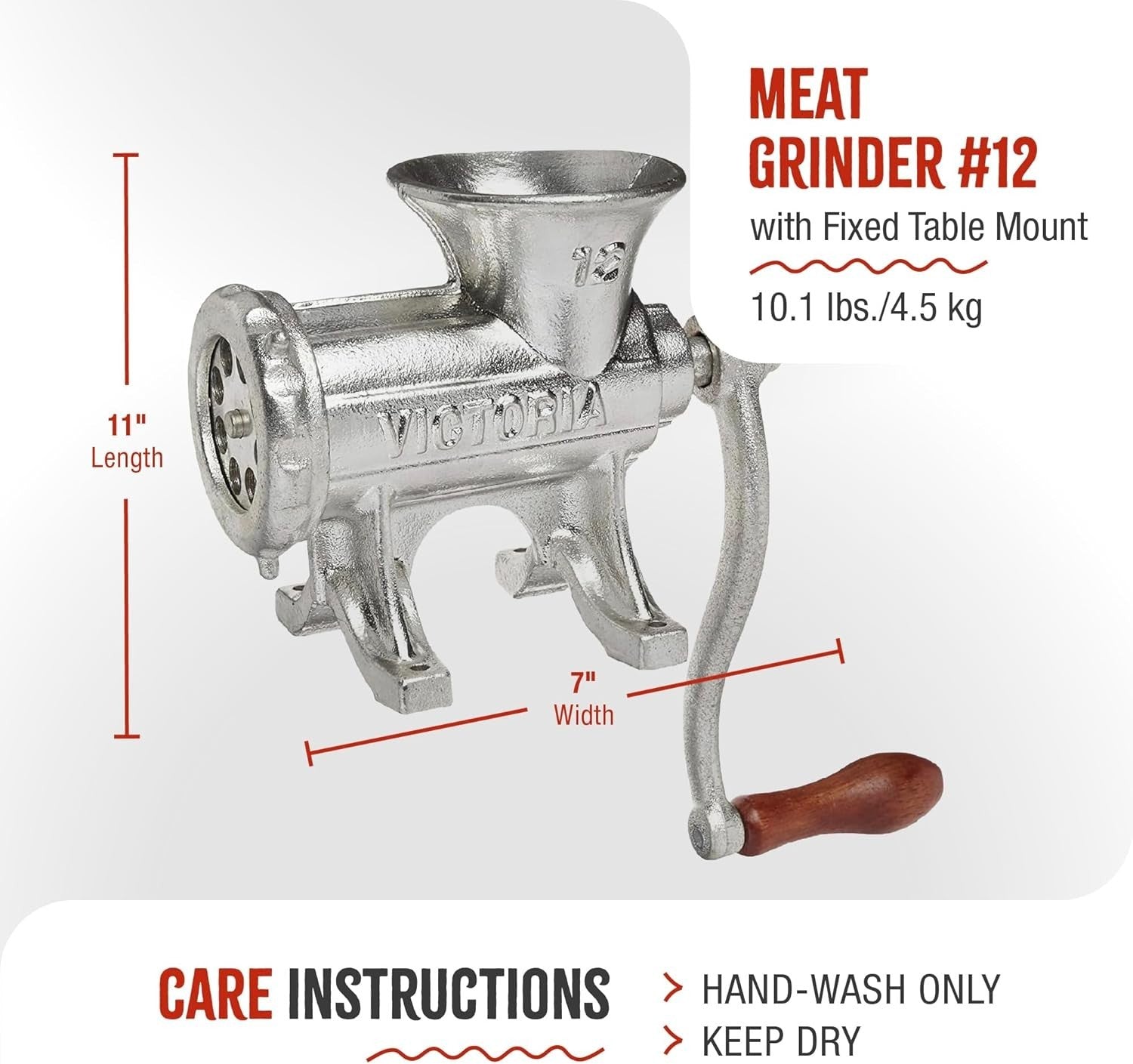 No 12 Cast Iron Meat Grinder Sausage Stuffer Manual Mincer Black