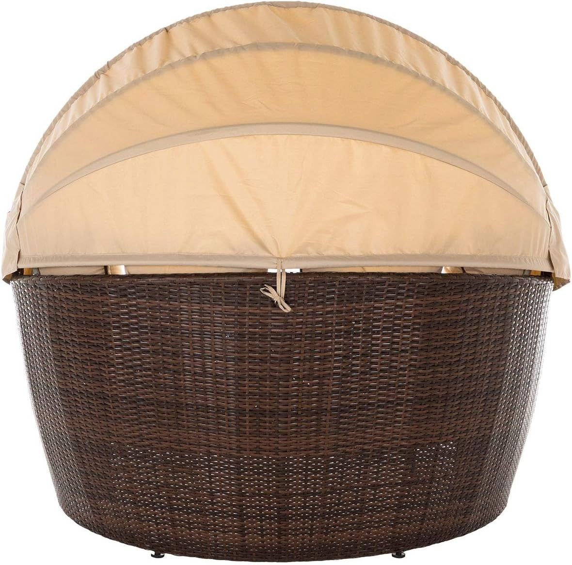 3PC Rattan Garden Day Bed Sofa Set, Loveseat Outdoor Patio Furniture Brown