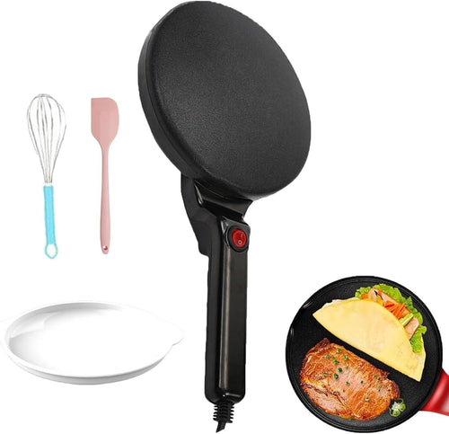 Electric Crepe Maker 600W Non-Stick Pancake Frying Pan 20cm Auto Temp Control