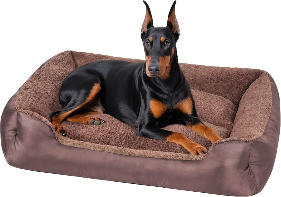Extra Large Dog Bed 100x80x22cm Washable XL Calming Non Slip Brown