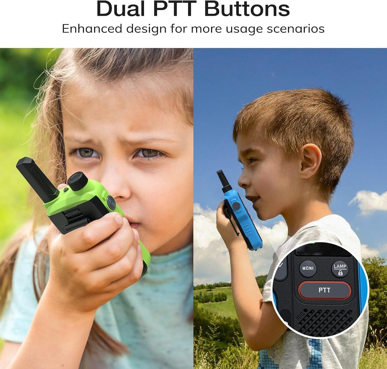 PMR446 Walkie Talkies 3 Pack Long Range Rechargeable 16CH Dual PTT