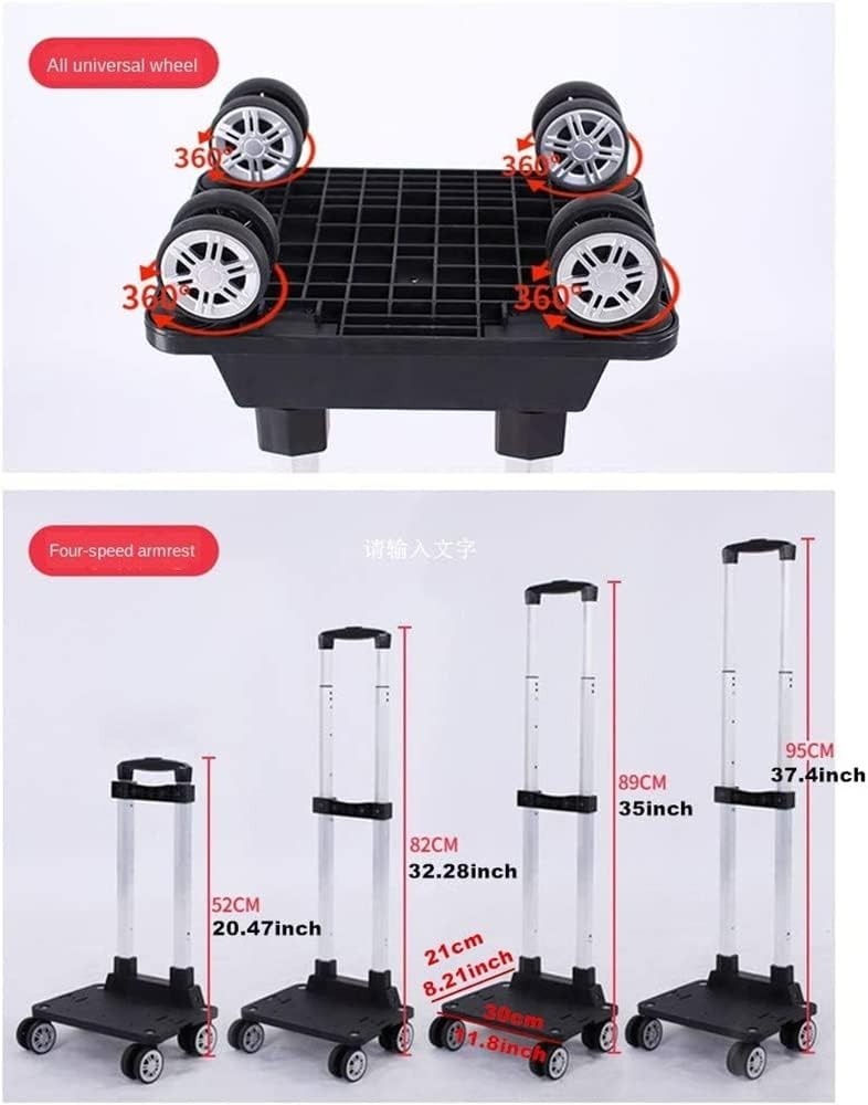 Collapsible Utility Cart with Wheels & Insulated Bag Foldable Grocery Trolley