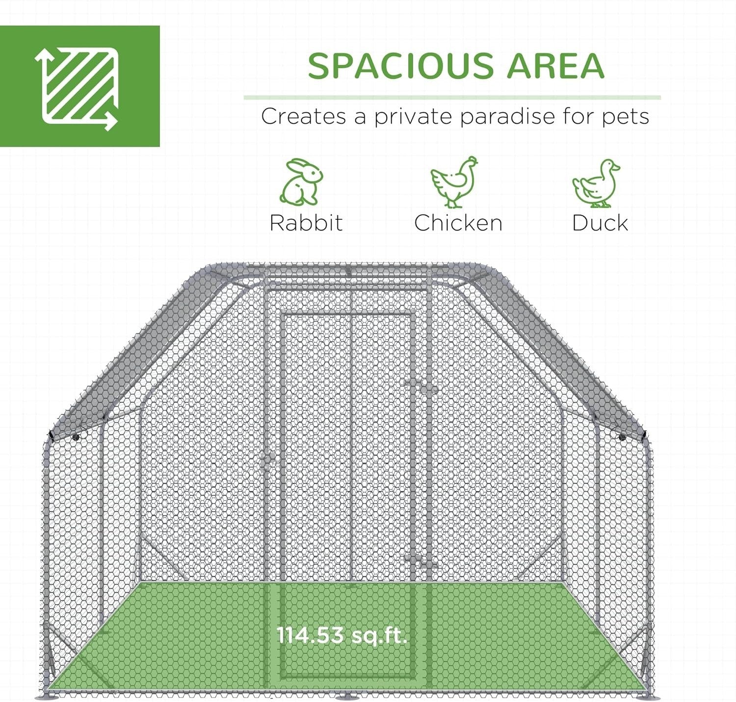 Extra Large Walk In Chicken Run with Roof Lockable Outdoor Enclosure 10–12 Hens