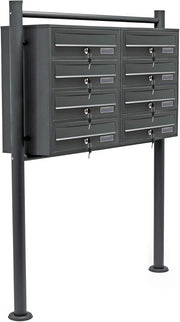 Outdoor Lockable Multi Slot Letterbox System 8 Compartments Steel Anthracite