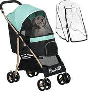 Dog Stroller with Rain Cover Foldable Pet Pushchair Small Dogs Cats