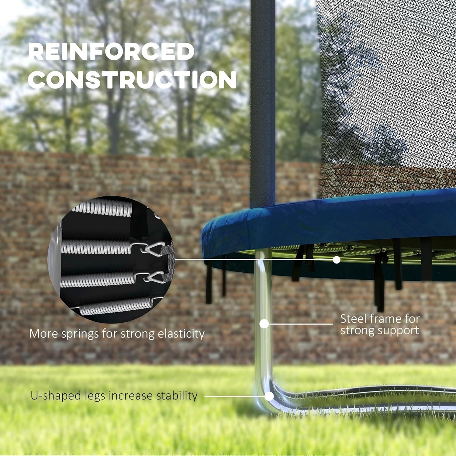 6FT Outdoor Trampoline Safety Enclosure Steel Frame Jump Mat 80KG