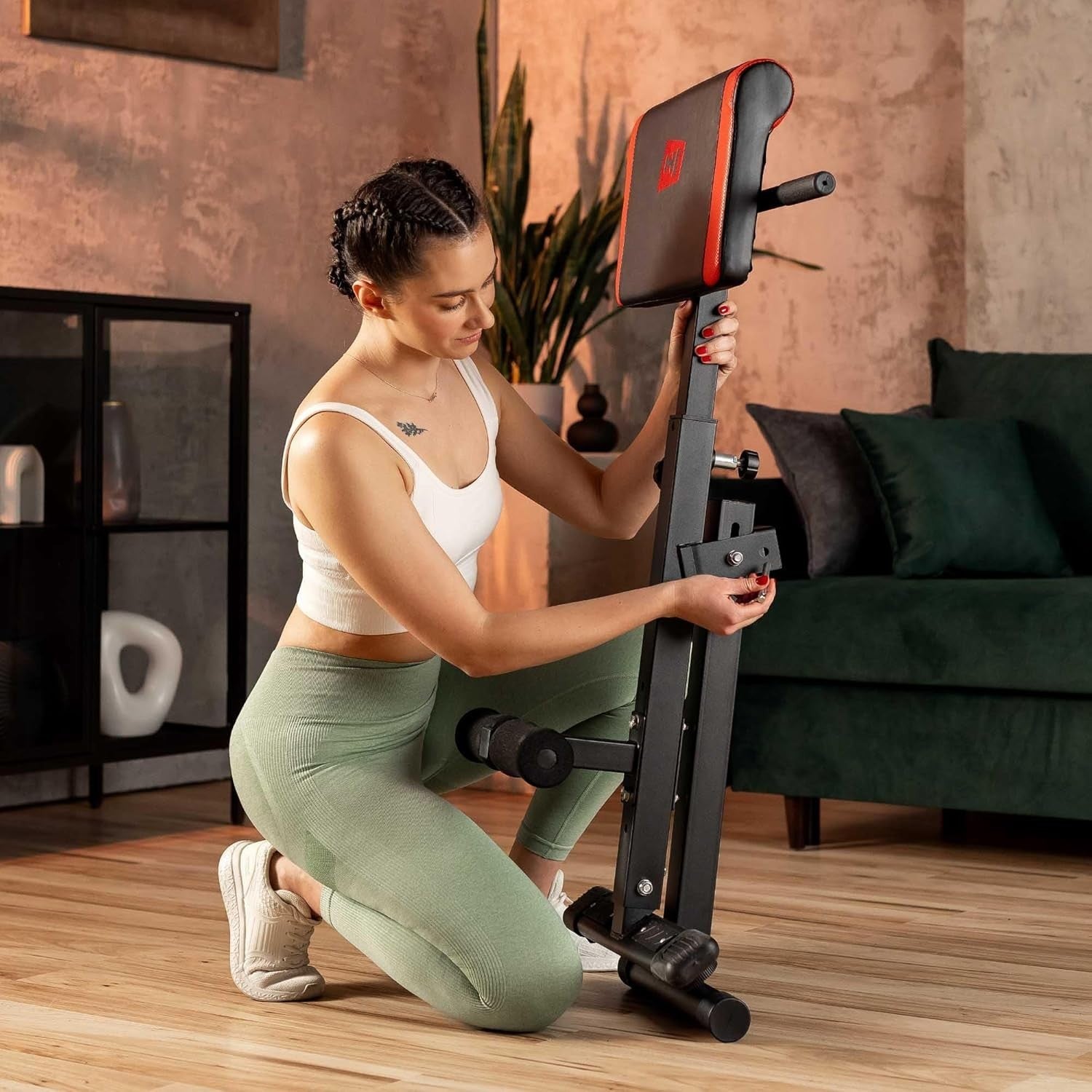 Foldable Roman Chair Hyperextension Bench 120kg Core Back Trainer