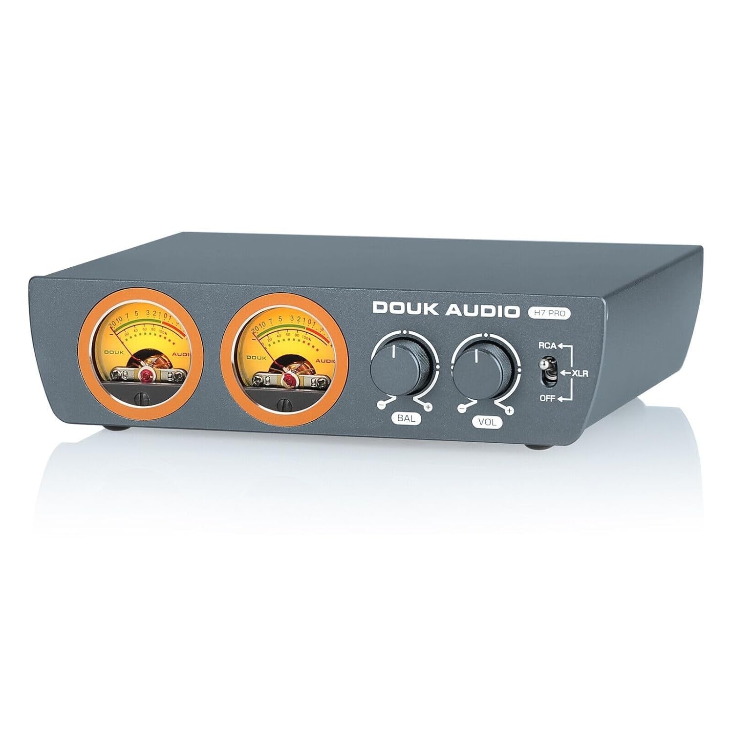 HiFi Stereo Amplifier 300W×2 Balanced XLR RCA Dual VU Meter Audio Amp
