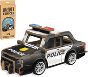 3D Wooden Police Car Puzzle for Kids 6-12 - Educational DIY Model Toy