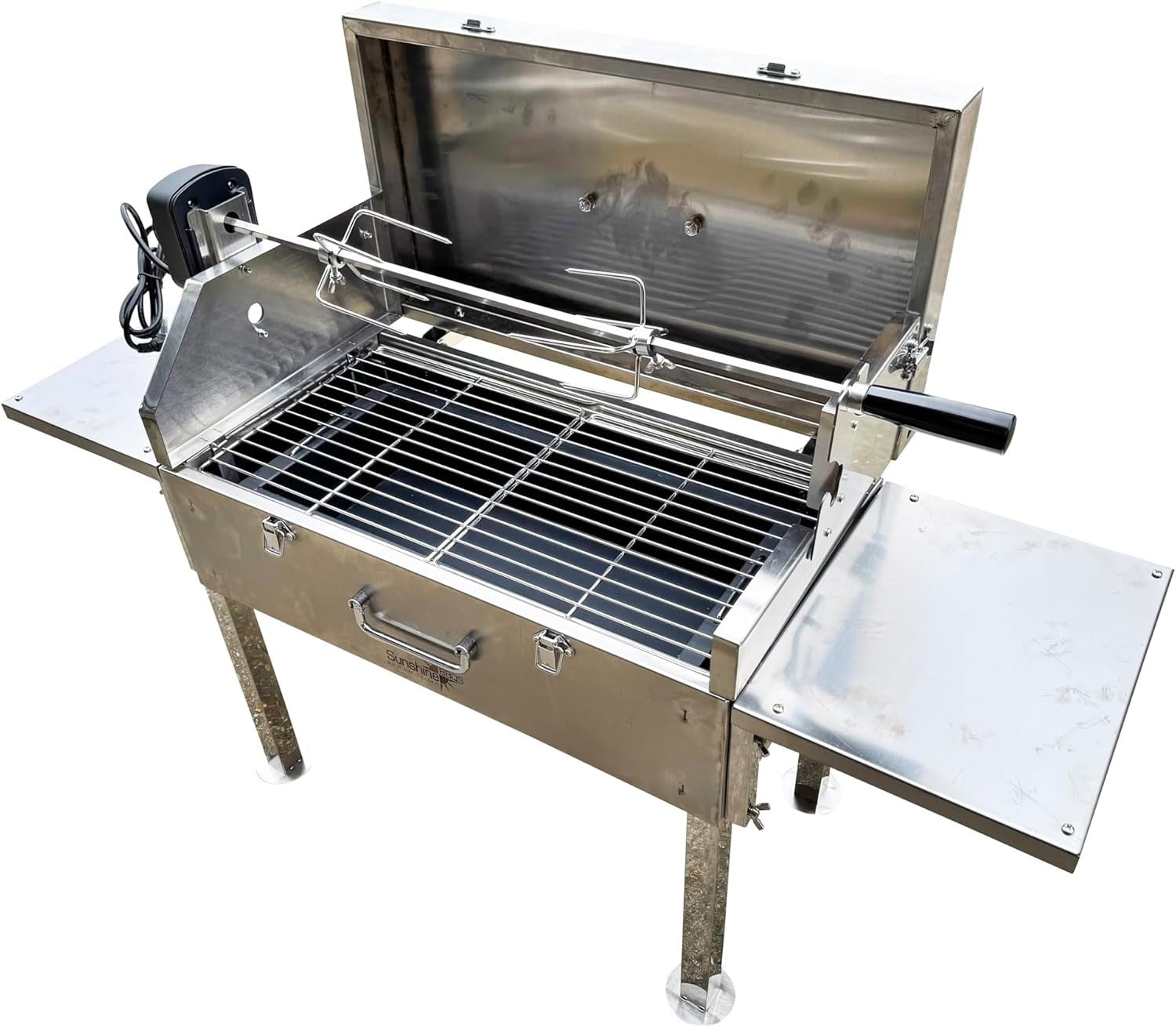 Stainless Steel Rotisserie BBQ Grill Portable Outdoor Charcoal Barbecue