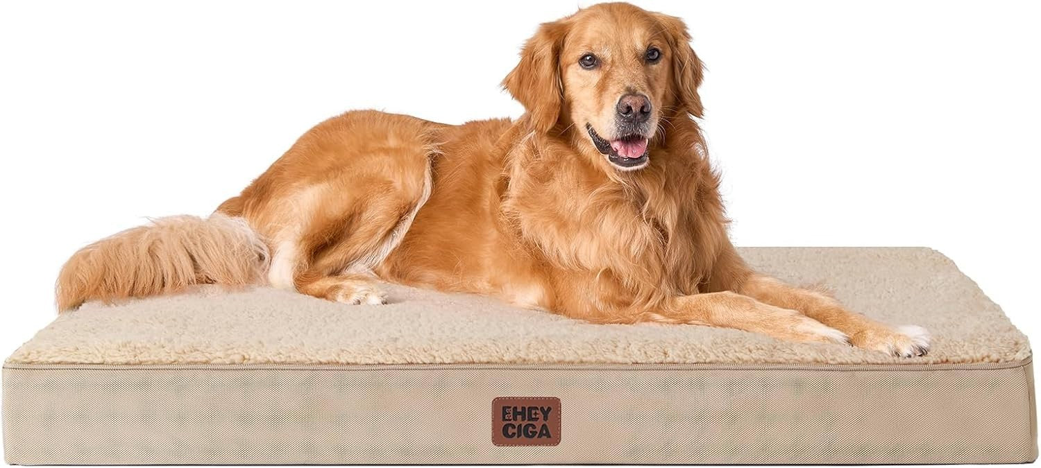 Orthopedic XL Dog Bed 112x81x9cm Washable Cover Non Slip Khaki