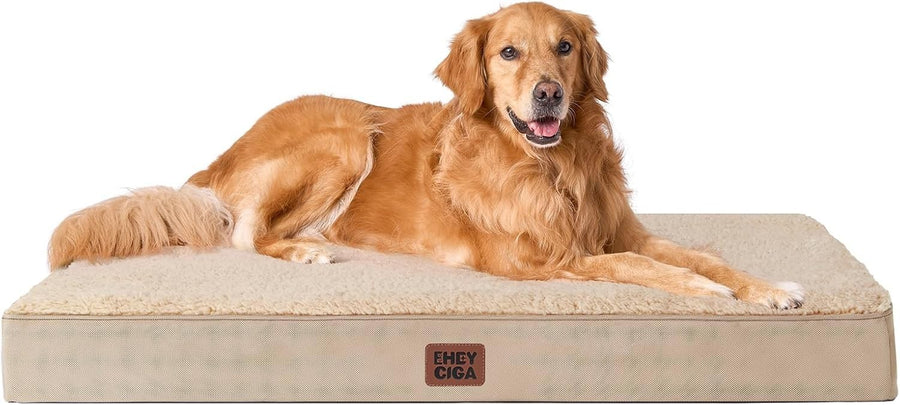 Orthopedic XL Dog Bed 112x81x9cm Washable Cover Non Slip Khaki