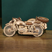 3D Wooden Motorcycle Puzzle Model Kit - DIY Brain Teaser for Adults & Teens