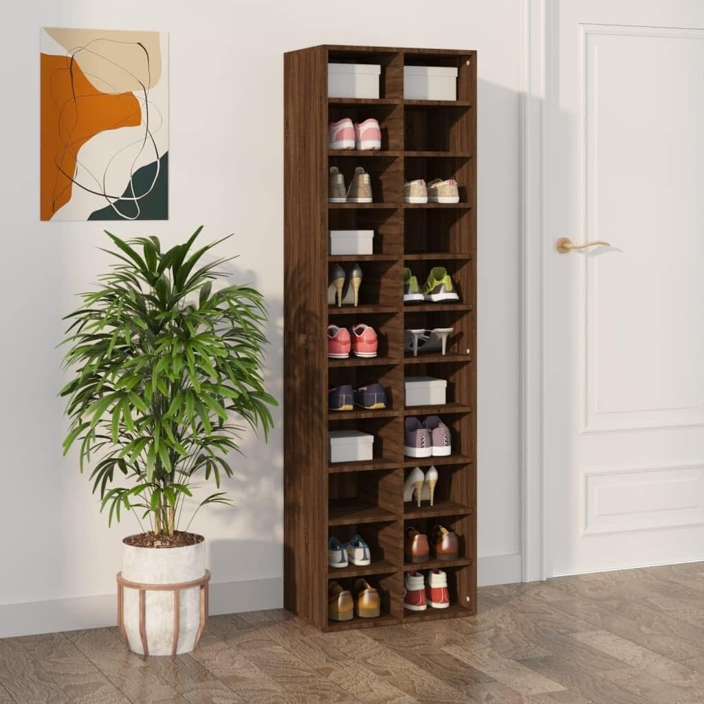 Spacious 22-Shelf Shoe Organizer Cabinet 54x34x183cm Moisture Resistant