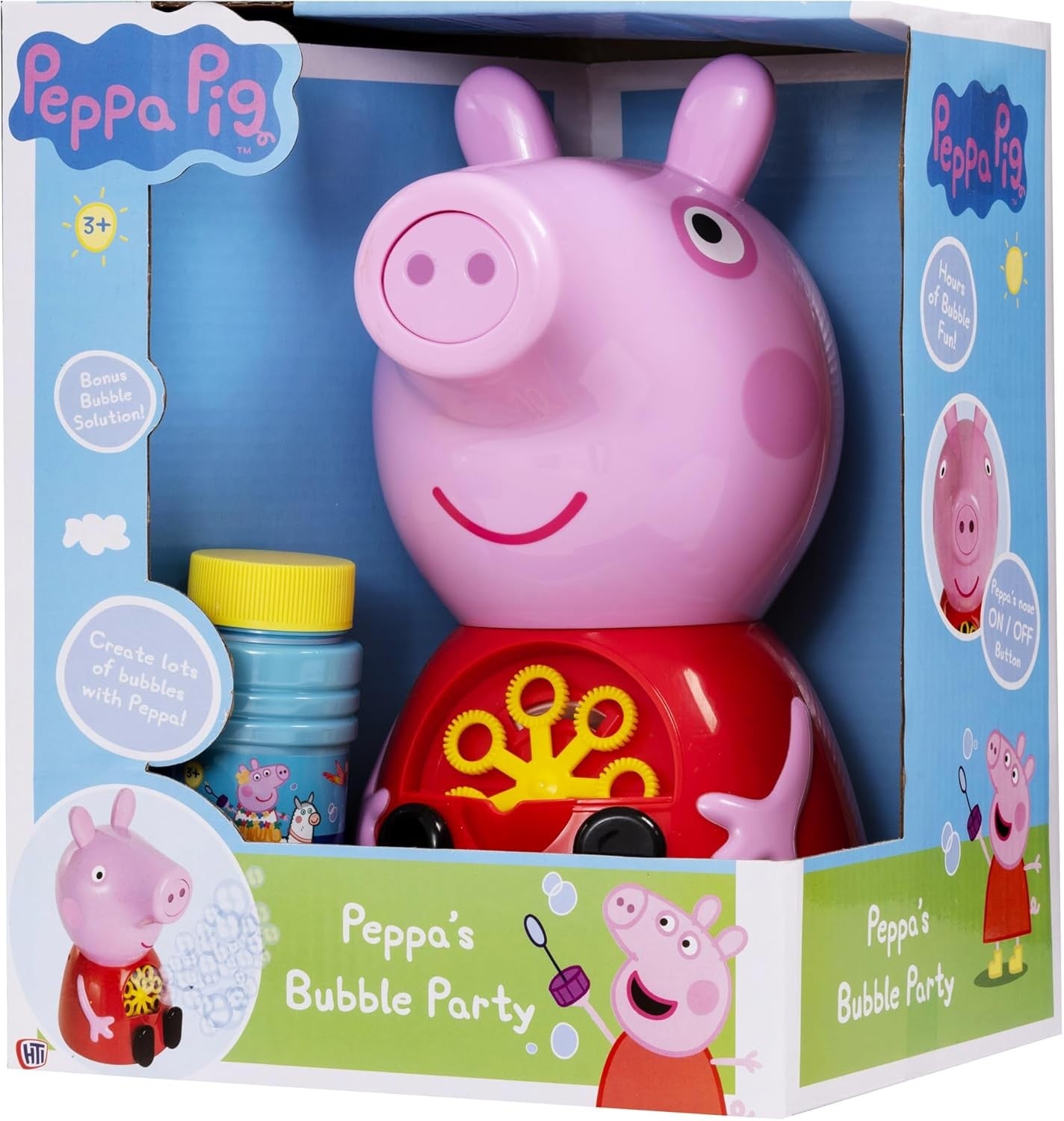 Kids Bubble Machine Indoor Outdoor Toy with Bonus Solution Ages 3+
