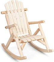 Solid Wood Adirondack Rocking Chair Outdoor Porch Garden Patio Yard Relaxer