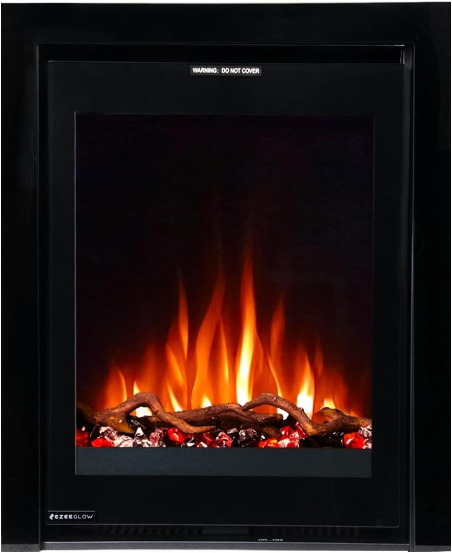 Inset Electric Fireplace Heater 16" & 22" Recessed Remote Control Timer