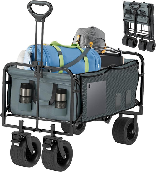 Heavy Duty Folding Utility Trolley with 360° Steering Weatherproof Lining