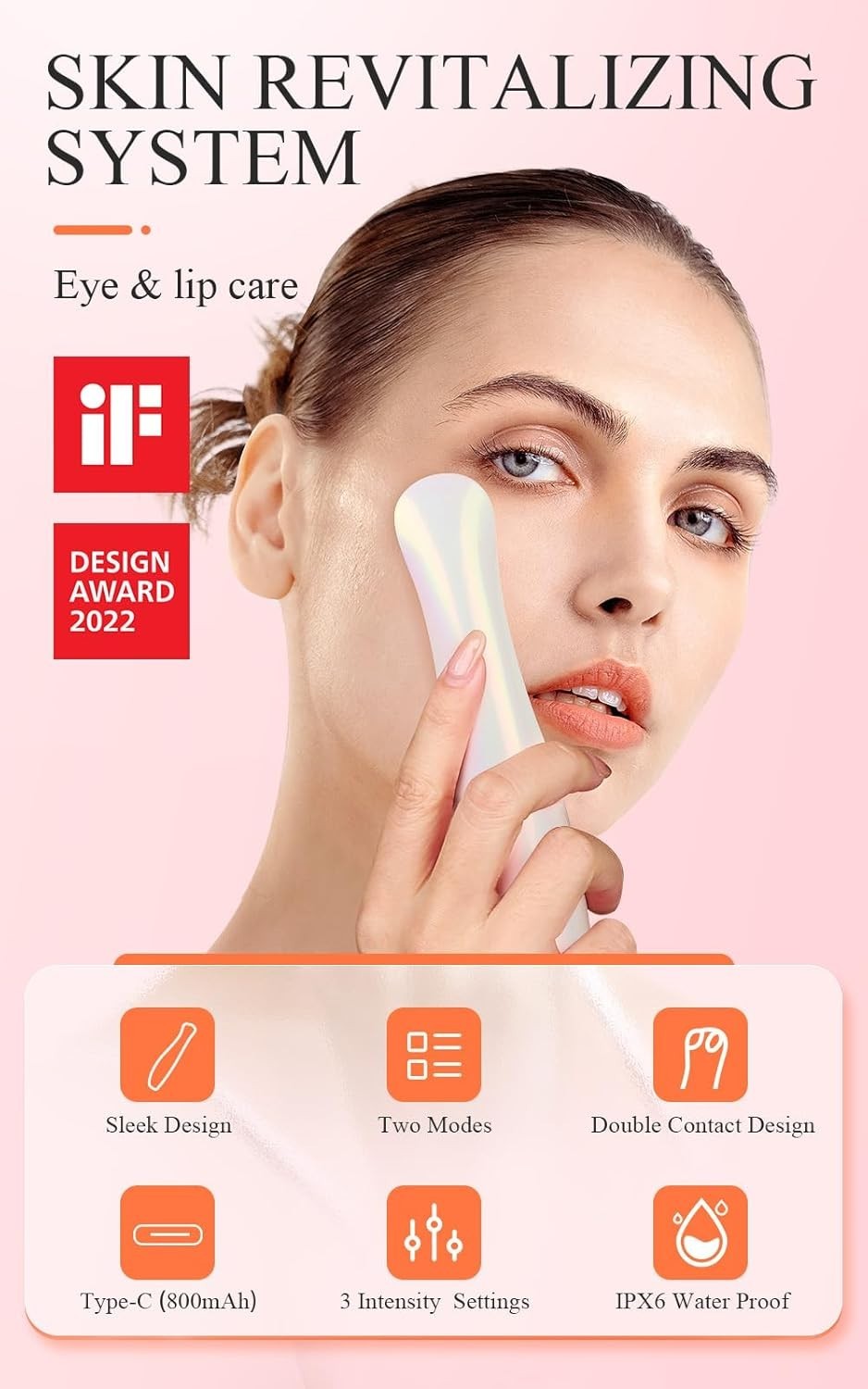 EMS Heated Eye Massager Microcurrent Fine Line Puffiness Relief