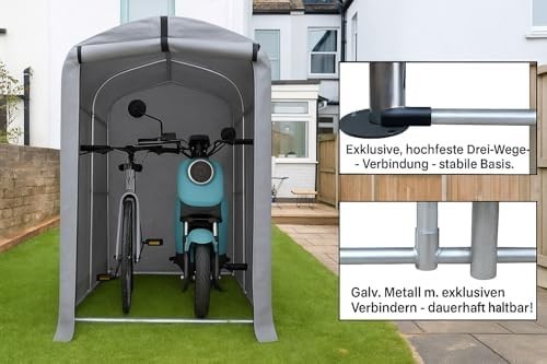 Outdoor Storage Shed Tent Waterproof Bike & Tool Shelter with Steel Frame Grey