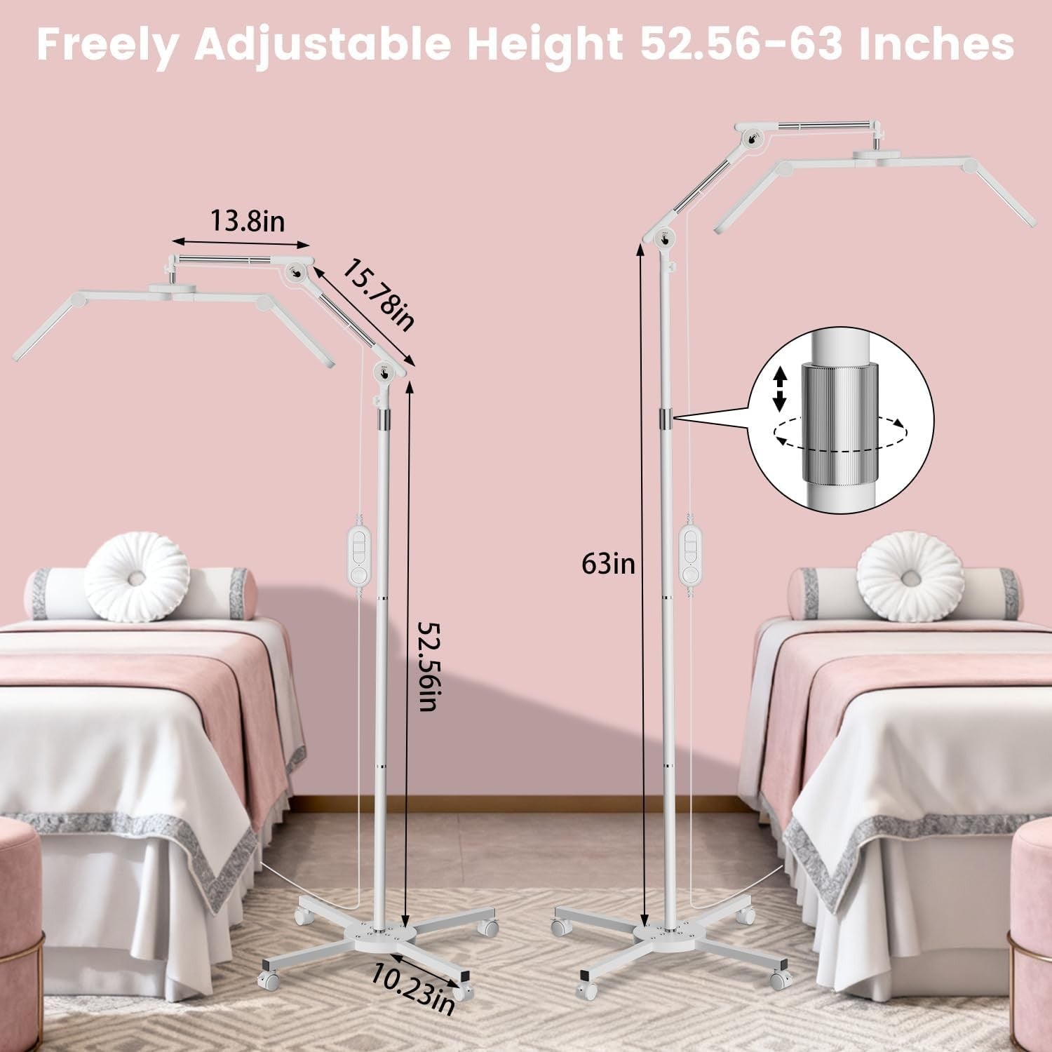 40W Foldable Lash Light LED Beauty Lamp Dimmable Remote Adjustable Arm