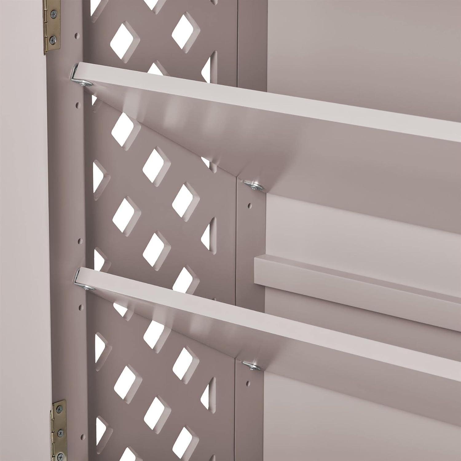 Truffle Wooden Shoe Cabinet with Adjustable Shelves & Airflow Doors